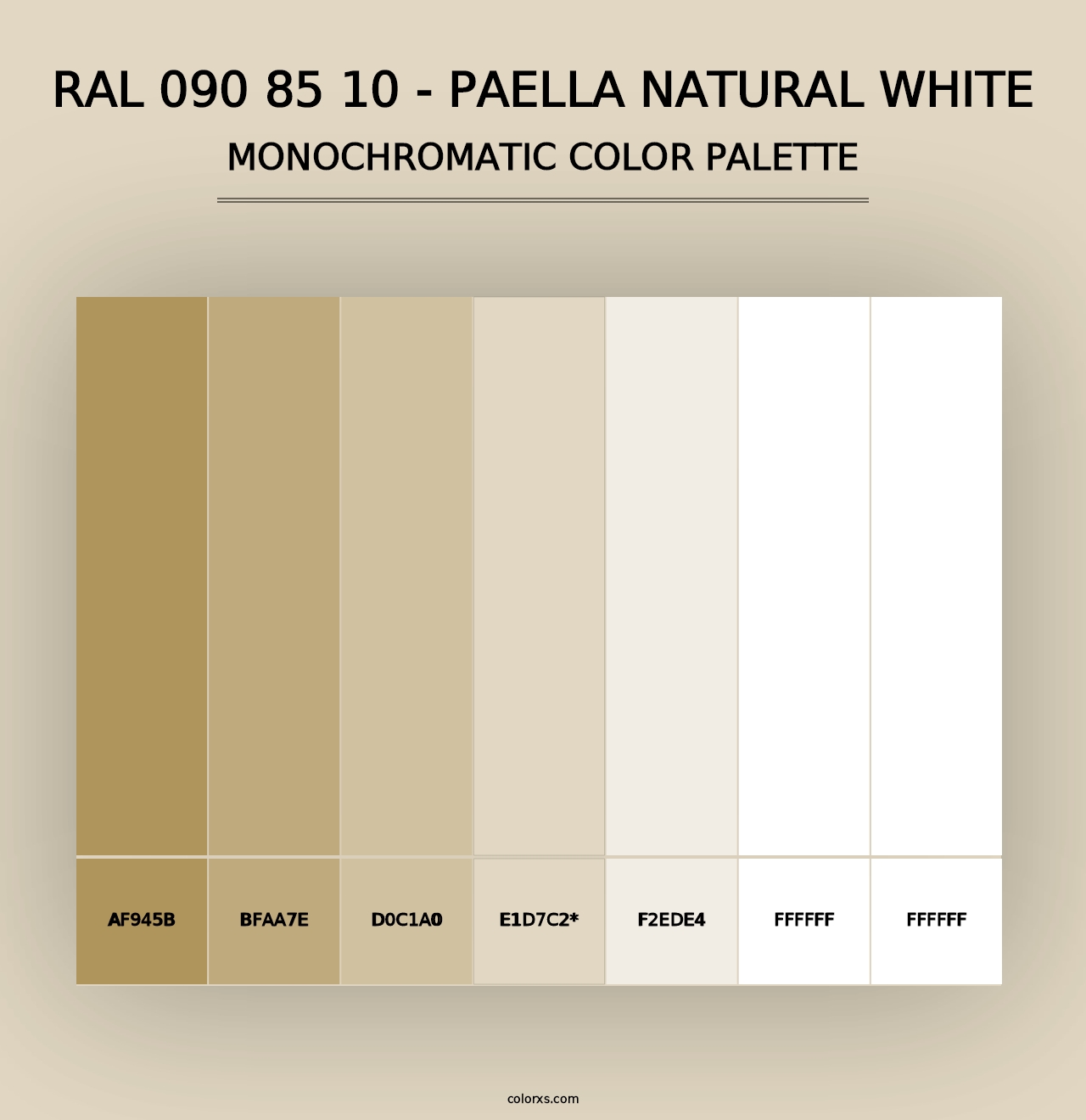 RAL 090 85 10 - Paella Natural White - Monochromatic Color Palette