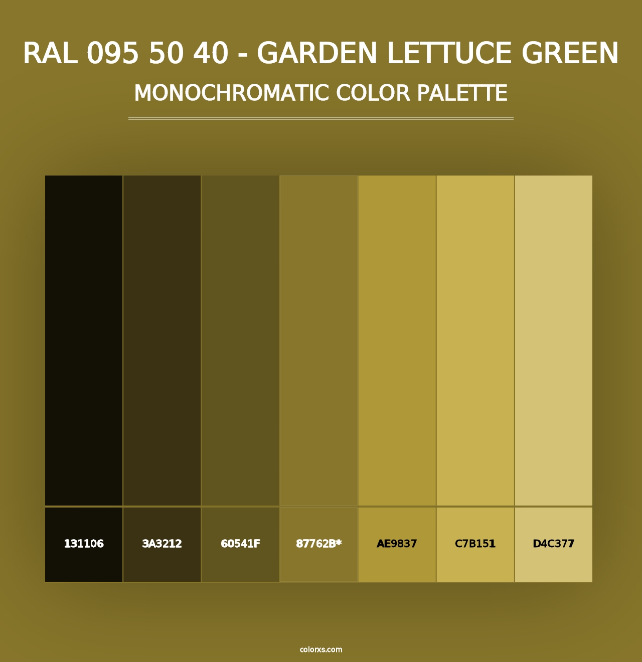 RAL 095 50 40 - Garden Lettuce Green - Monochromatic Color Palette