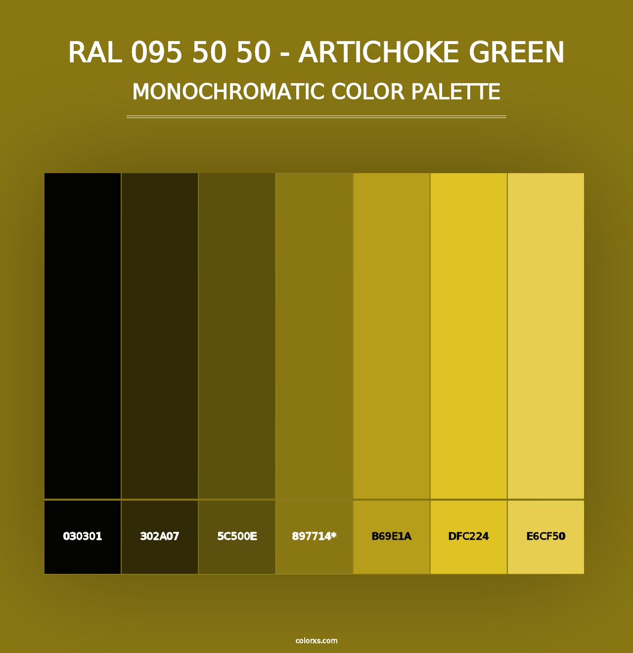 RAL 095 50 50 - Artichoke Green - Monochromatic Color Palette