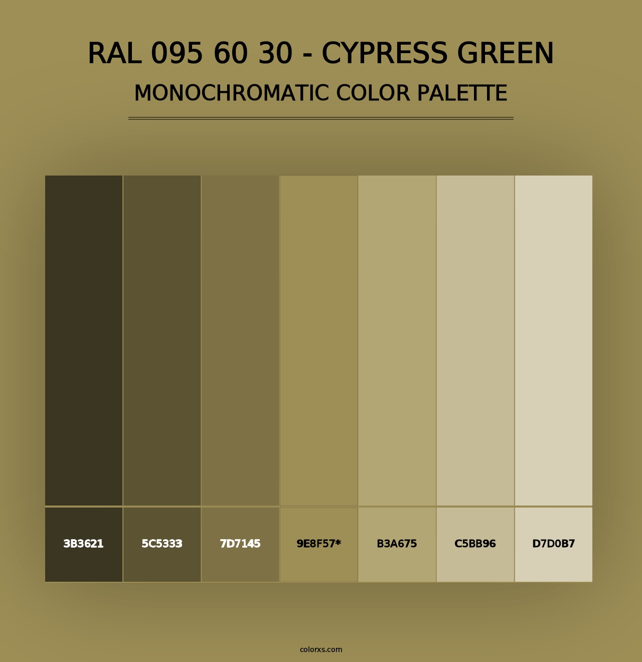 RAL 095 60 30 - Cypress Green - Monochromatic Color Palette