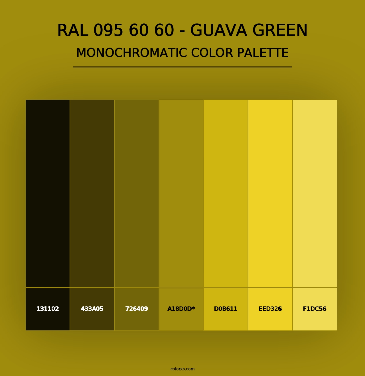 RAL 095 60 60 - Guava Green - Monochromatic Color Palette