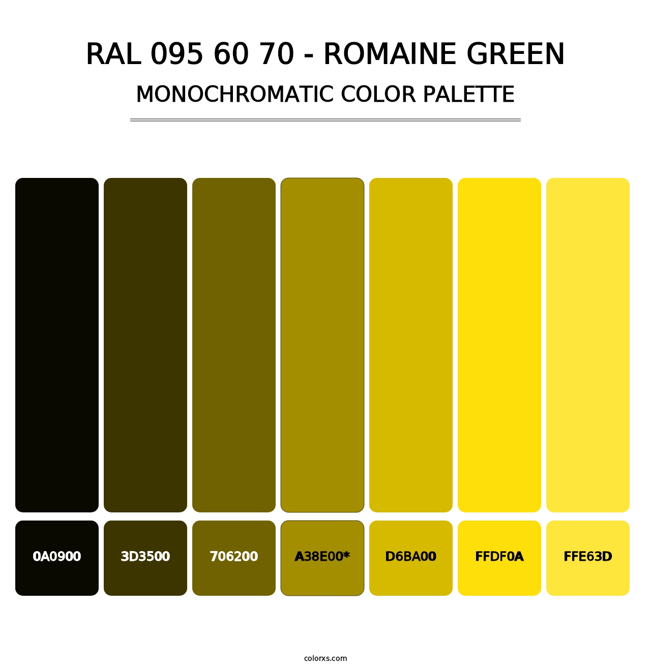 RAL 095 60 70 - Romaine Green - Monochromatic Color Palette