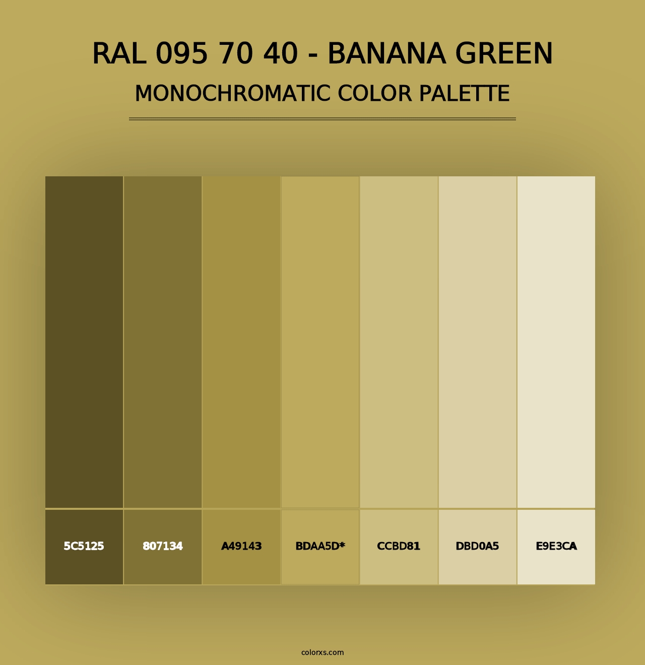 RAL 095 70 40 - Banana Green - Monochromatic Color Palette