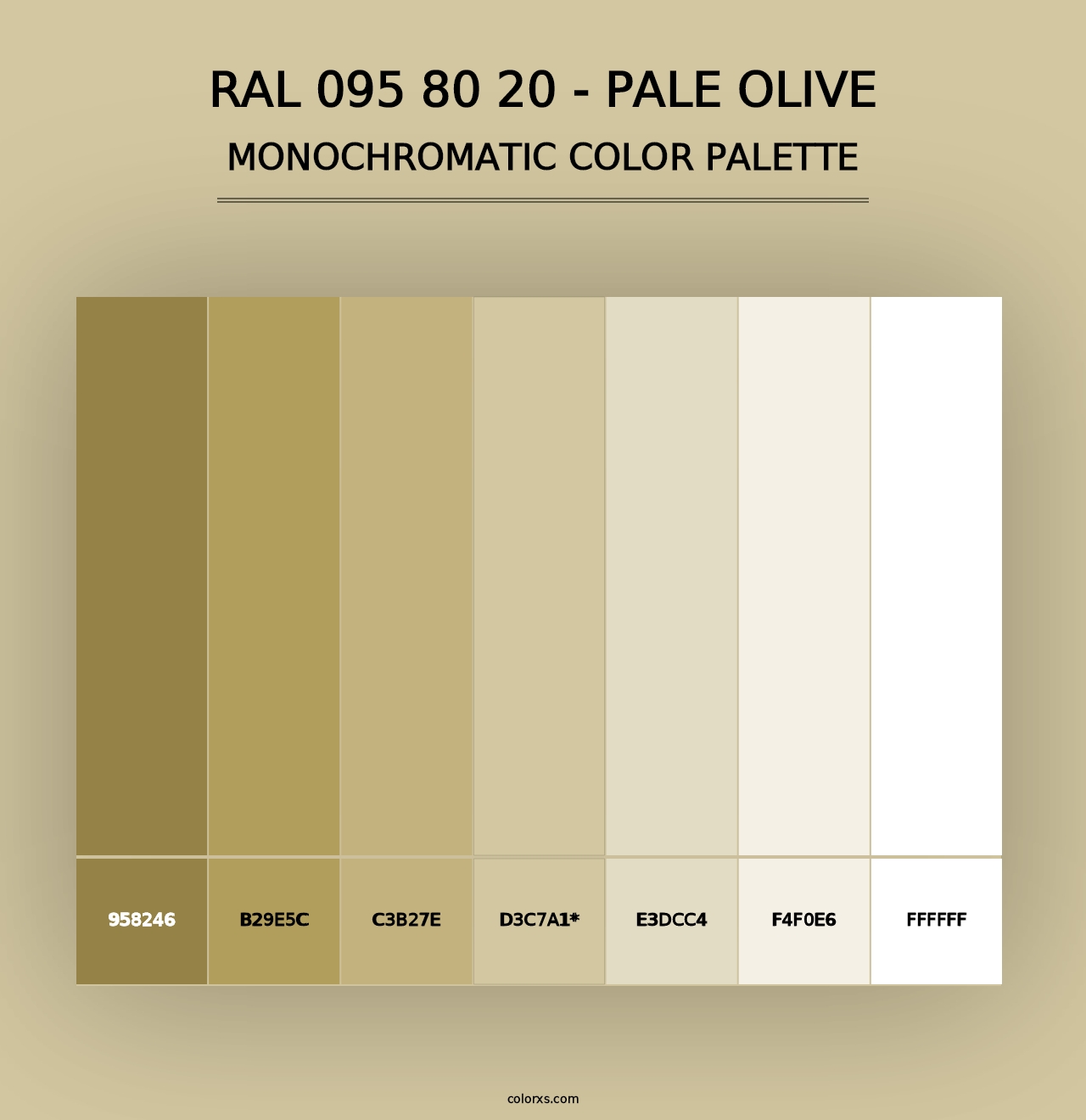 RAL 095 80 20 - Pale Olive - Monochromatic Color Palette