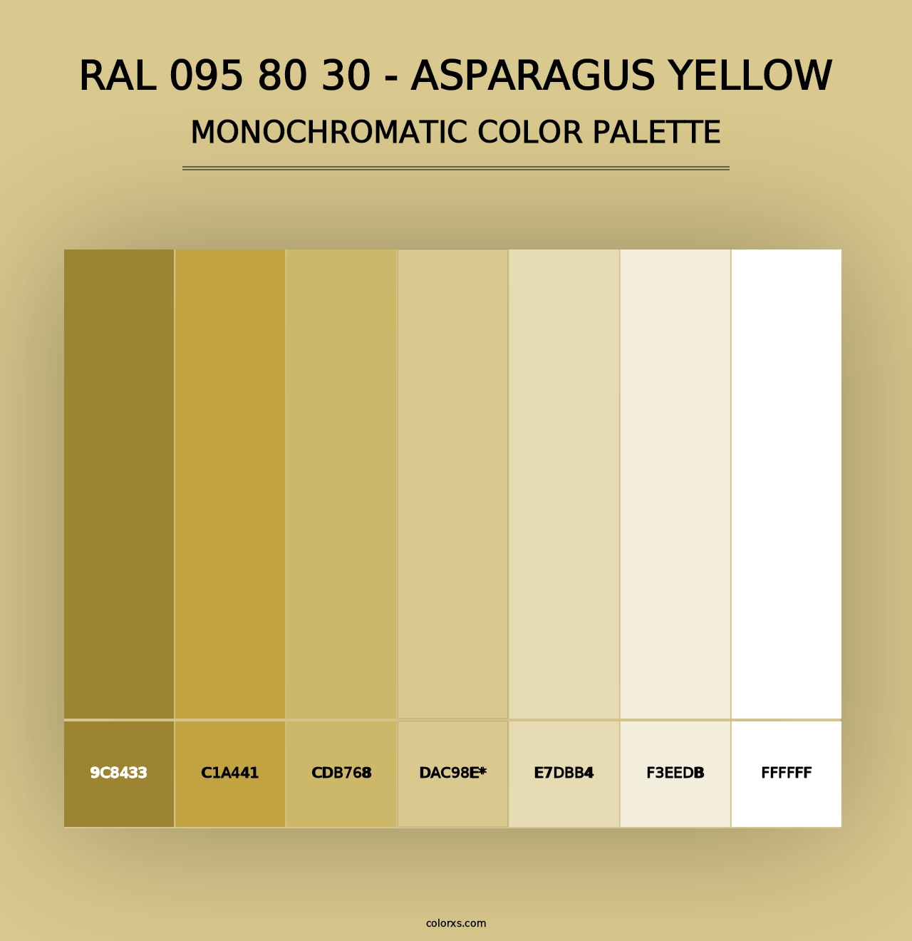 RAL 095 80 30 - Asparagus Yellow - Monochromatic Color Palette