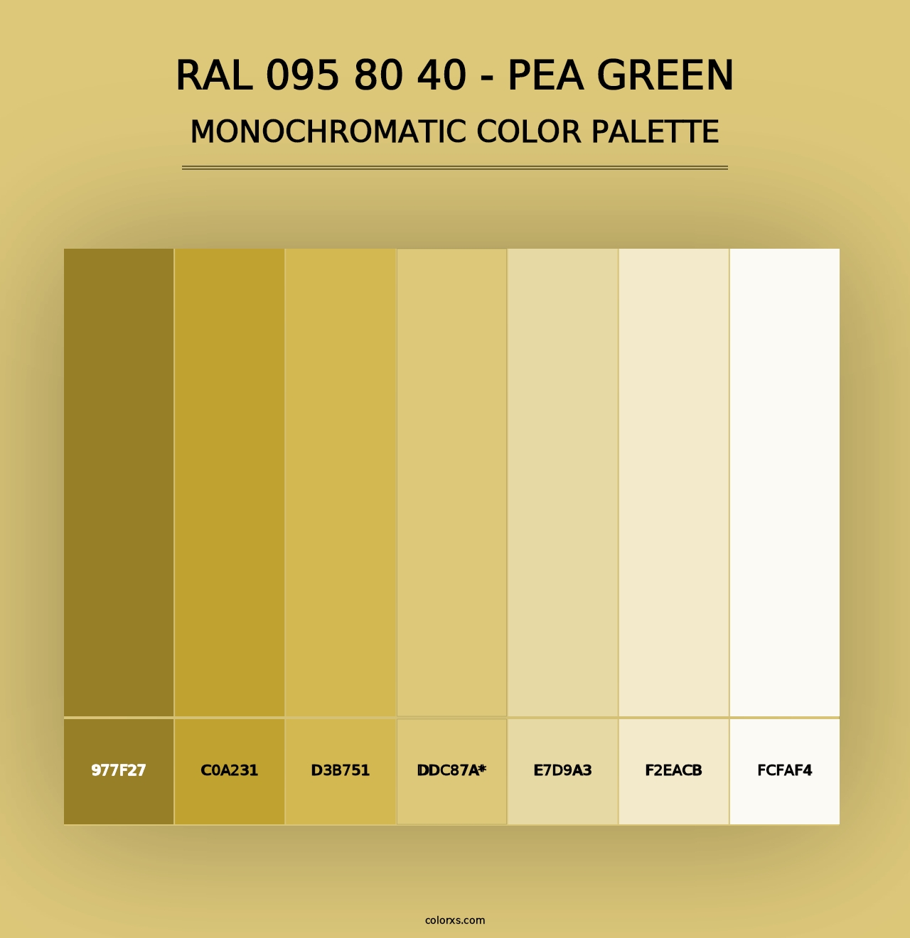 RAL 095 80 40 - Pea Green - Monochromatic Color Palette