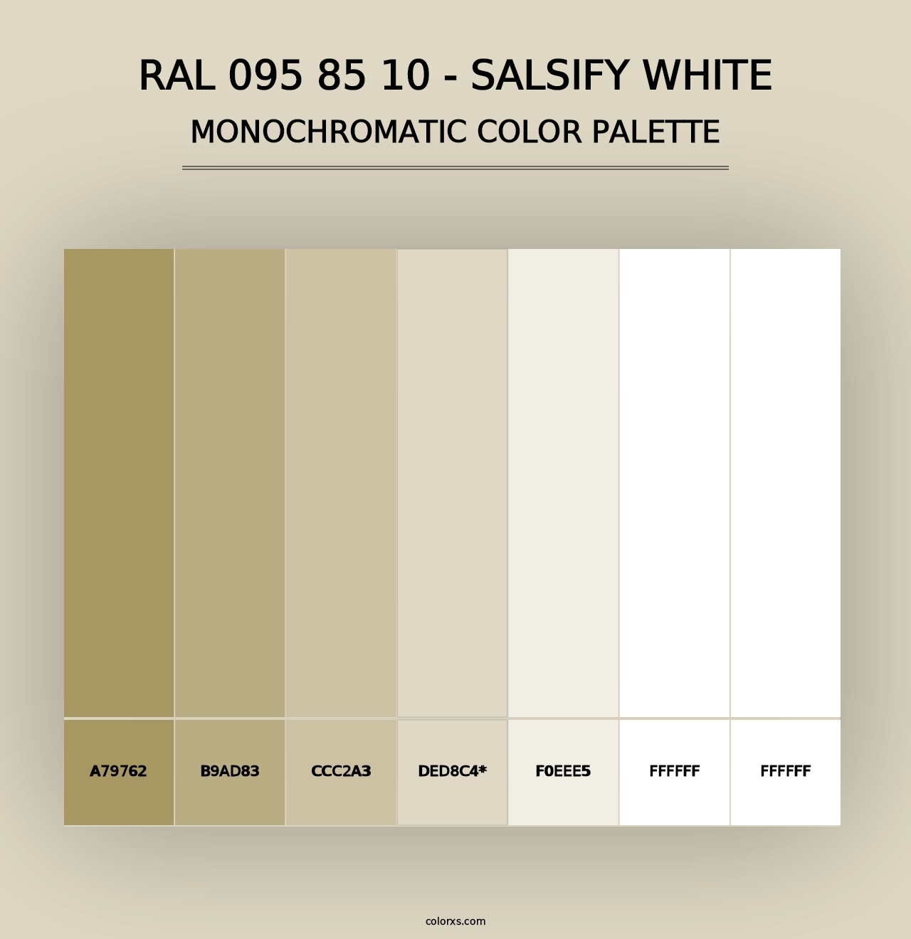 RAL 095 85 10 - Salsify White - Monochromatic Color Palette