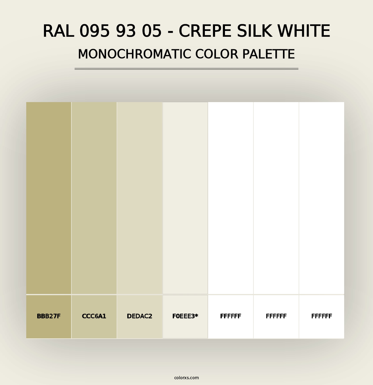 RAL 095 93 05 - Crepe Silk White - Monochromatic Color Palette