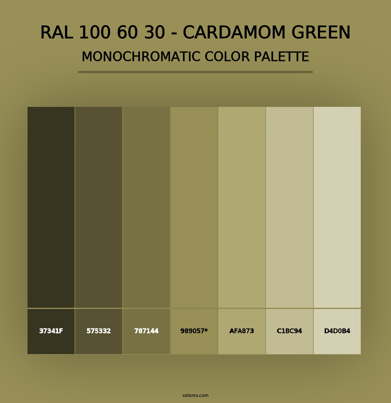 RAL 100 60 30 - Cardamom Green - Monochromatic Color Palette