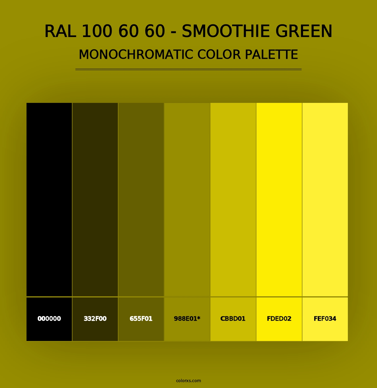 RAL 100 60 60 - Smoothie Green - Monochromatic Color Palette