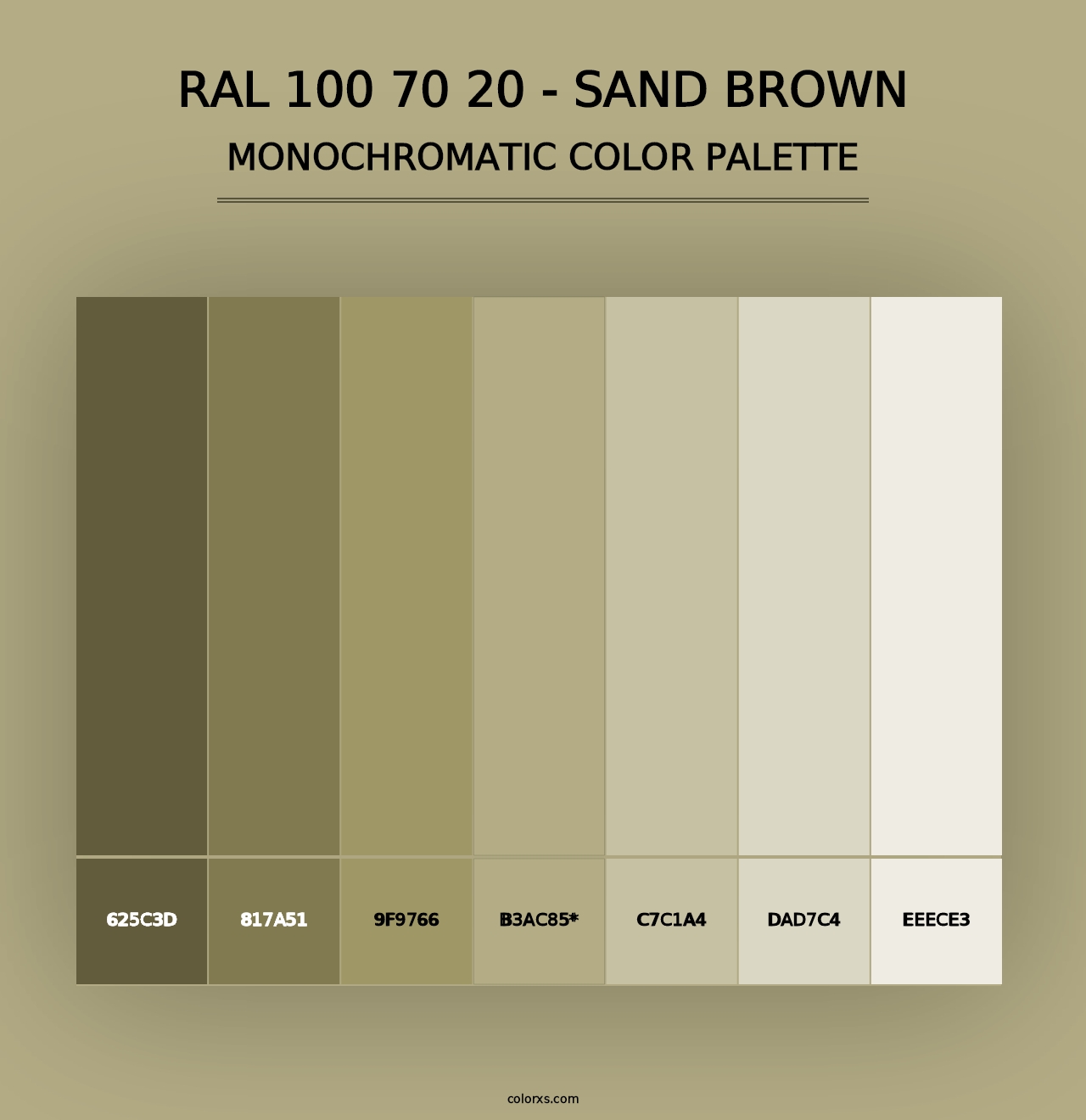 RAL 100 70 20 - Sand Brown - Monochromatic Color Palette