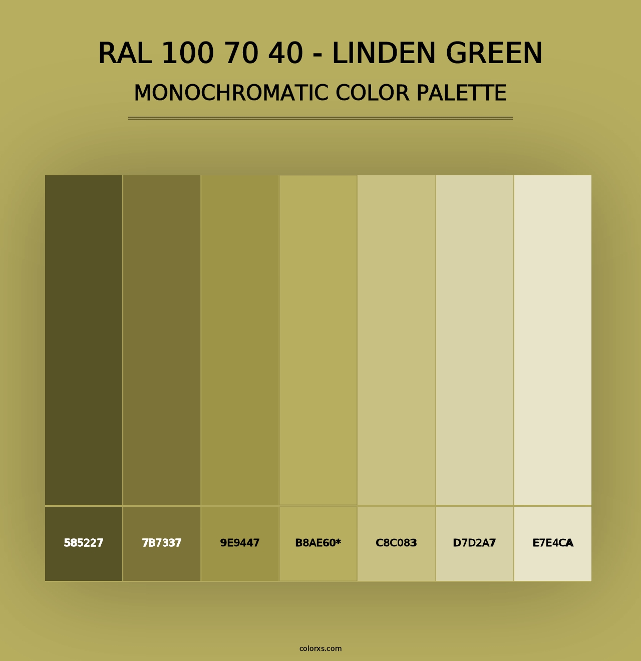 RAL 100 70 40 - Linden Green - Monochromatic Color Palette