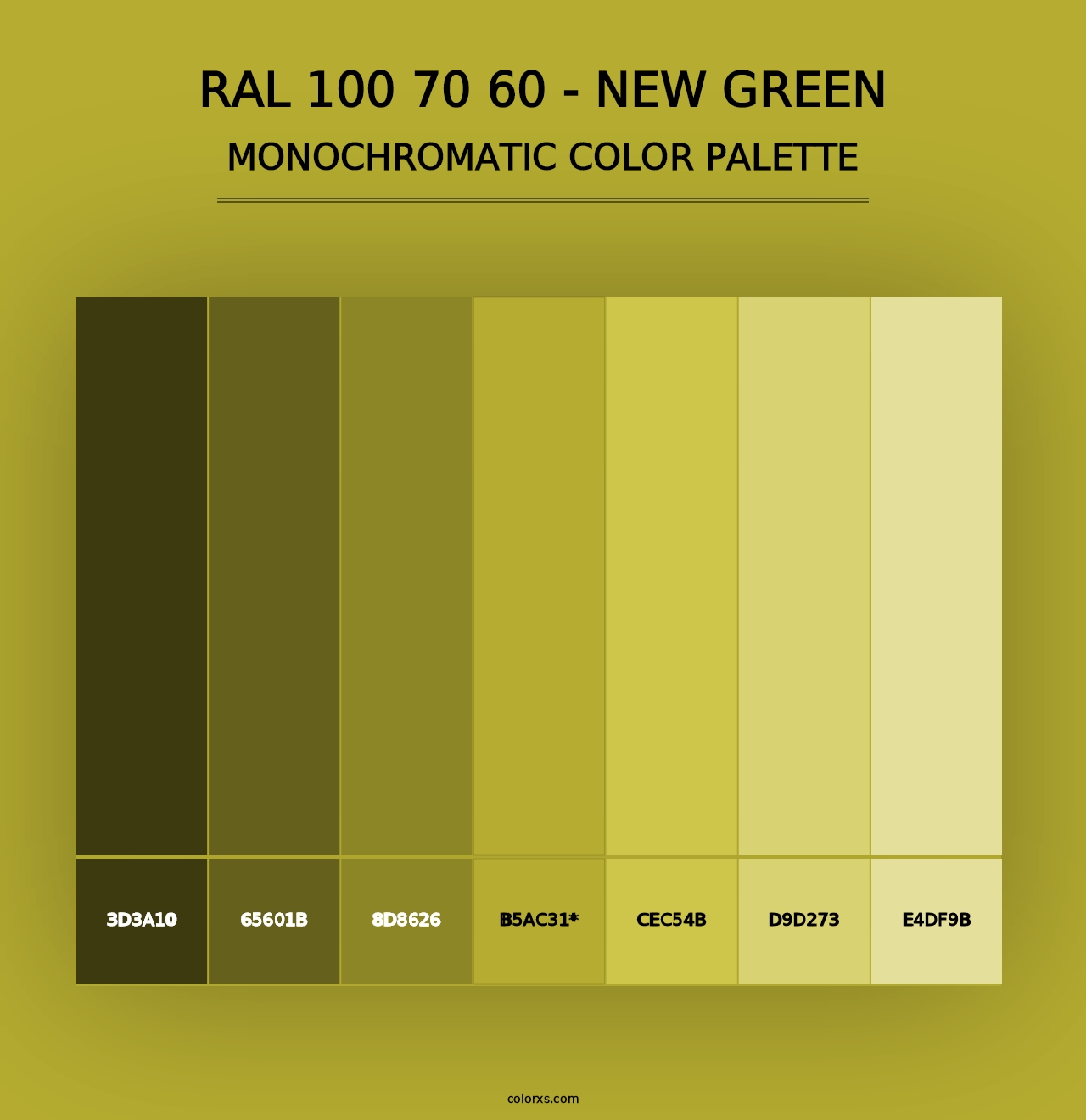 RAL 100 70 60 - New Green - Monochromatic Color Palette