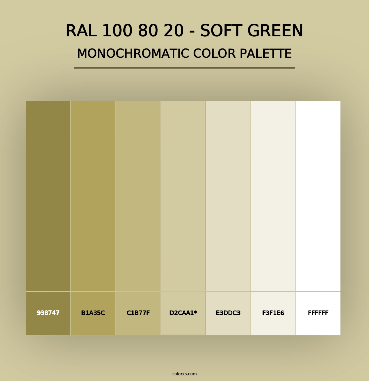 RAL 100 80 20 - Soft Green - Monochromatic Color Palette