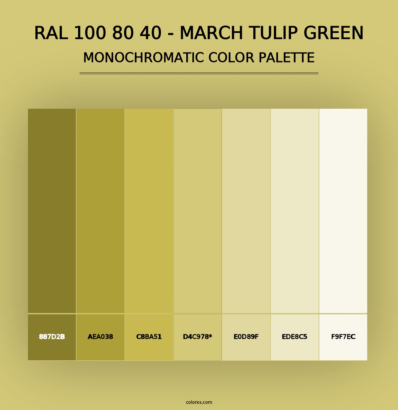 RAL 100 80 40 - March Tulip Green - Monochromatic Color Palette