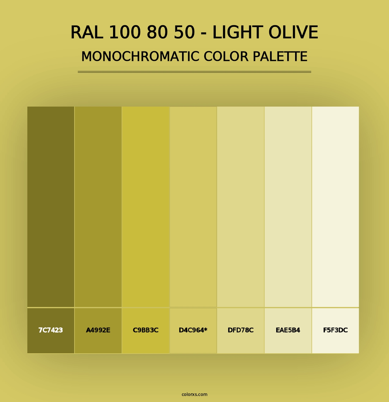 RAL 100 80 50 - Light Olive - Monochromatic Color Palette