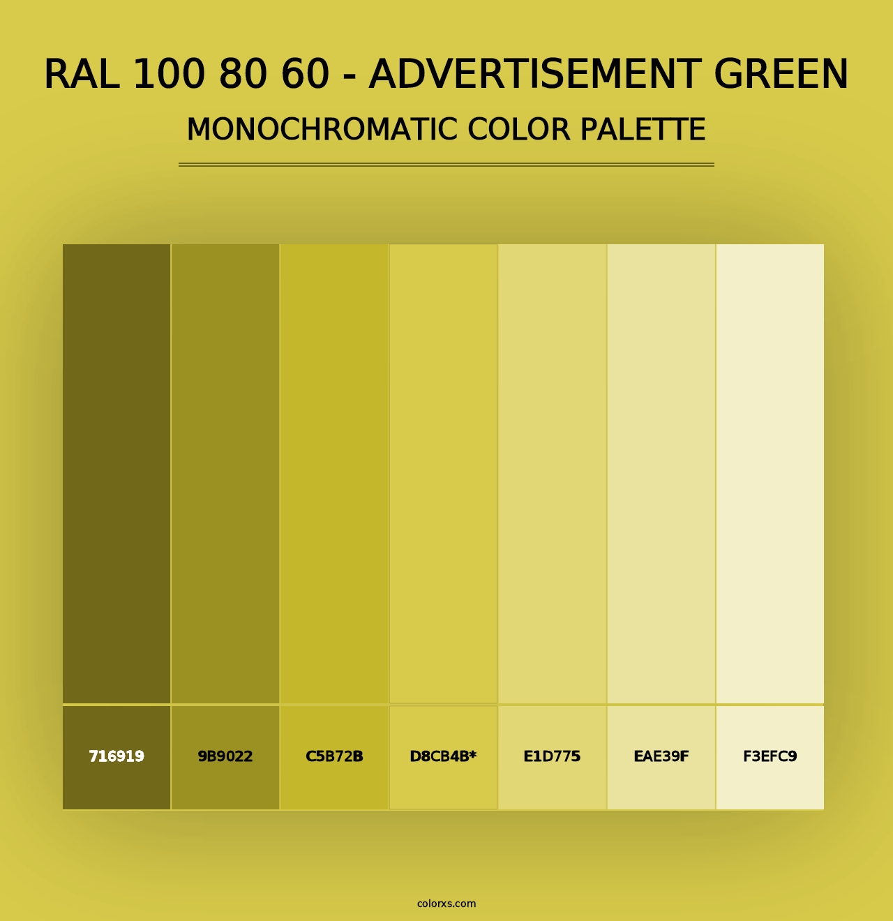 RAL 100 80 60 - Advertisement Green - Monochromatic Color Palette