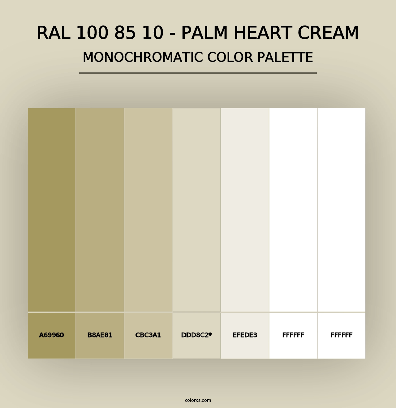 RAL 100 85 10 - Palm Heart Cream - Monochromatic Color Palette