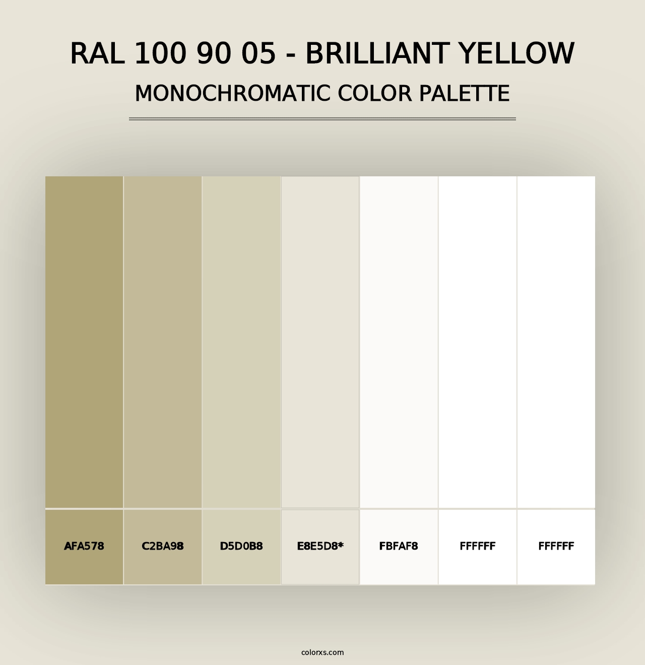 RAL 100 90 05 - Brilliant Yellow - Monochromatic Color Palette