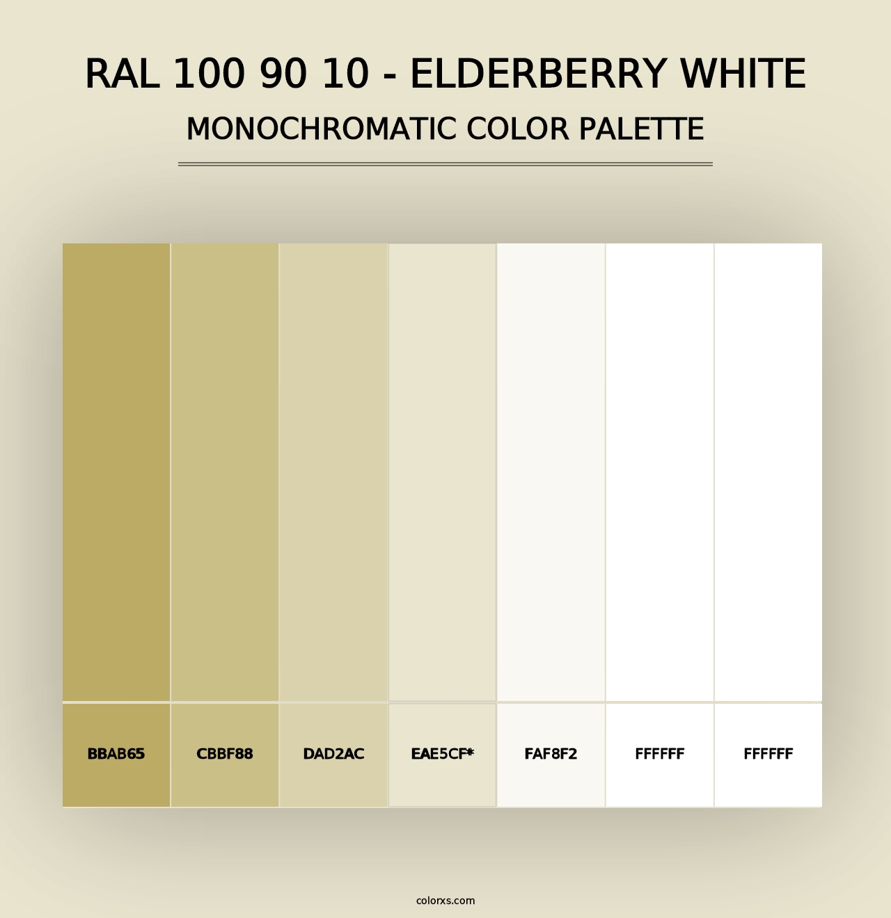 RAL 100 90 10 - Elderberry White - Monochromatic Color Palette