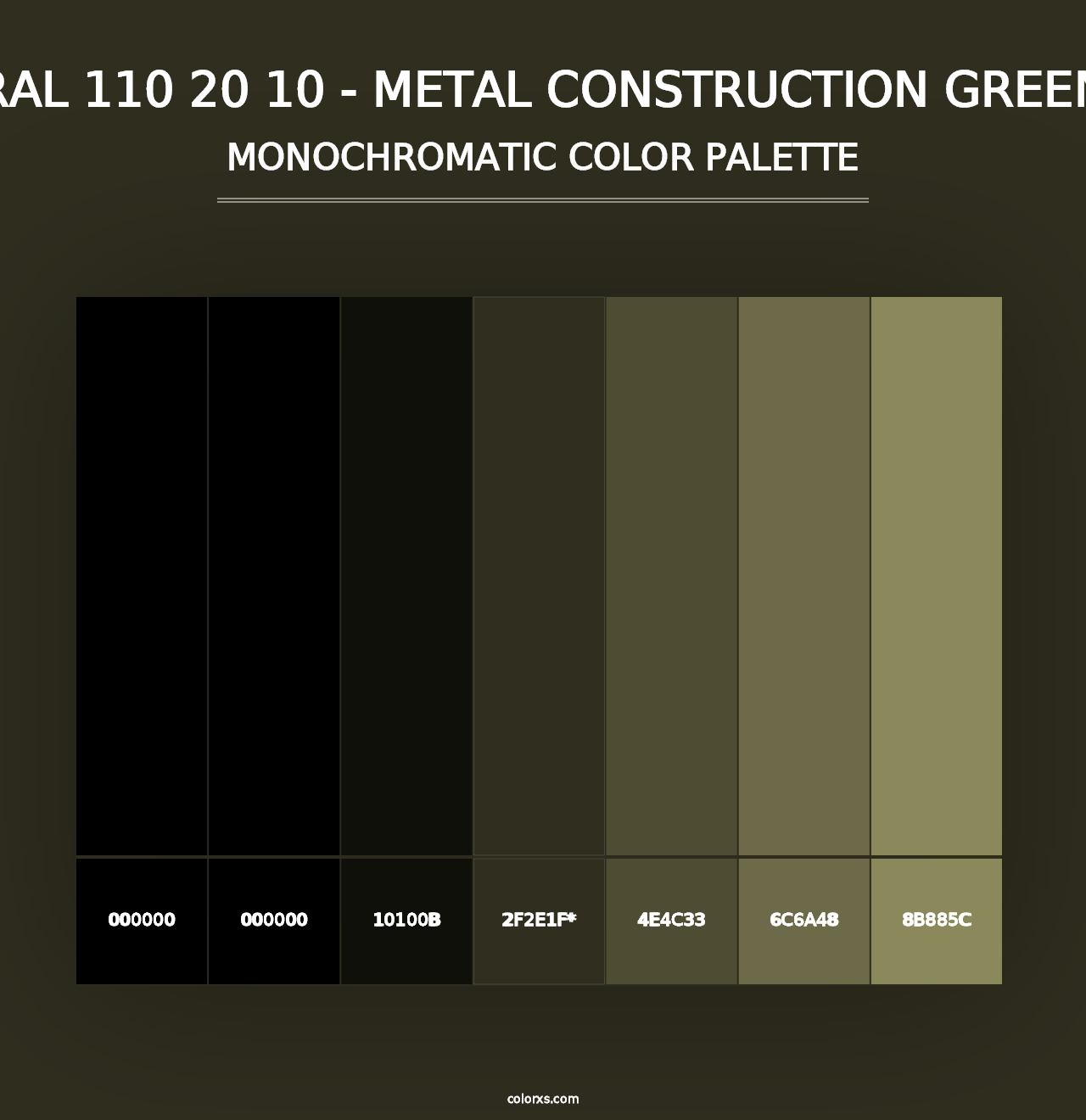 RAL 110 20 10 - Metal Construction Green - Monochromatic Color Palette