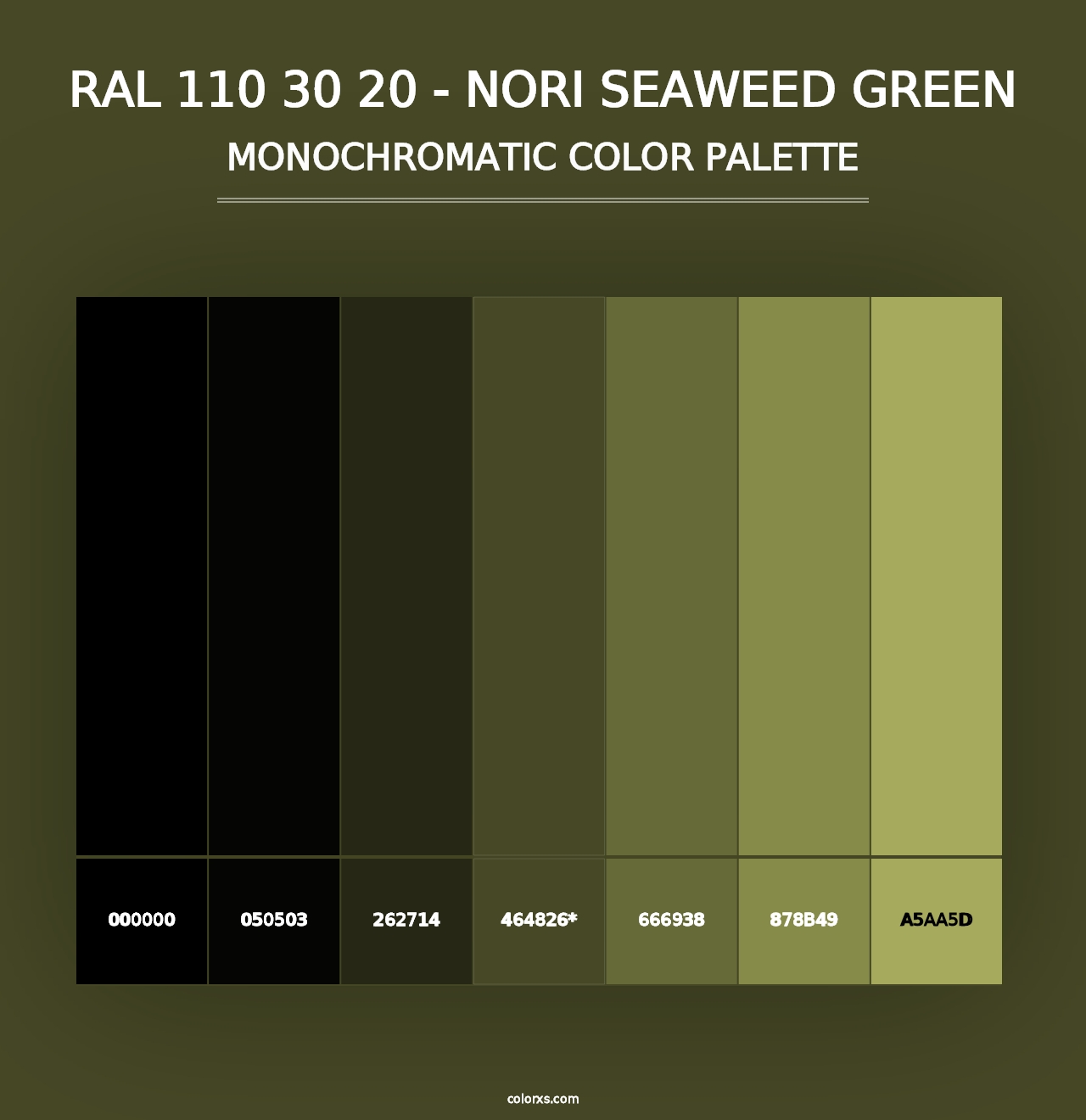 RAL 110 30 20 - Nori Seaweed Green - Monochromatic Color Palette