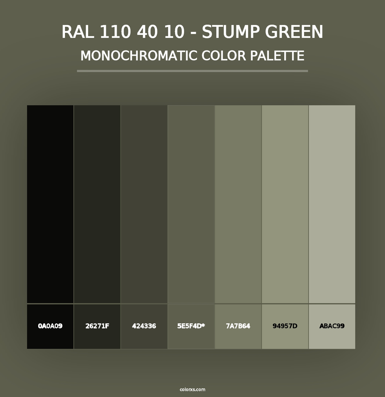 RAL 110 40 10 - Stump Green - Monochromatic Color Palette