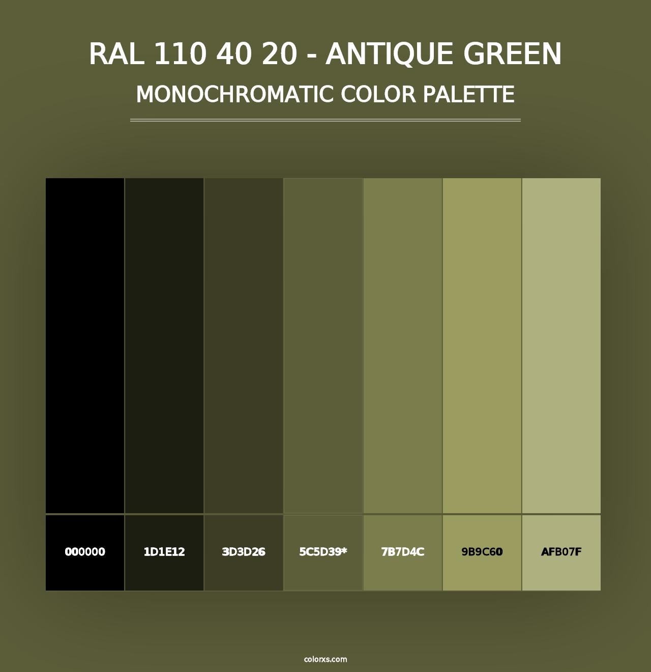 RAL 110 40 20 - Antique Green - Monochromatic Color Palette