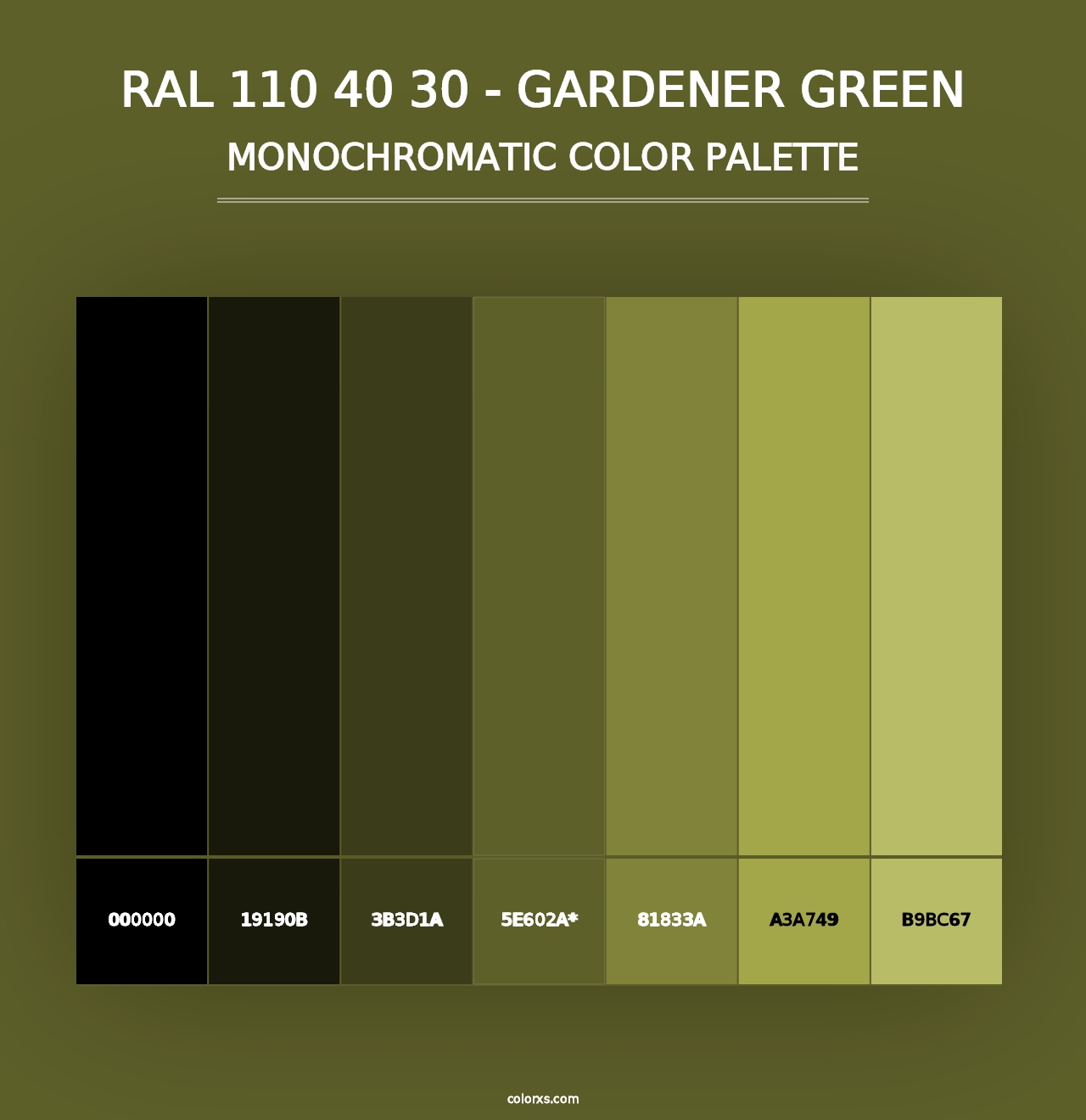 RAL 110 40 30 - Gardener Green - Monochromatic Color Palette