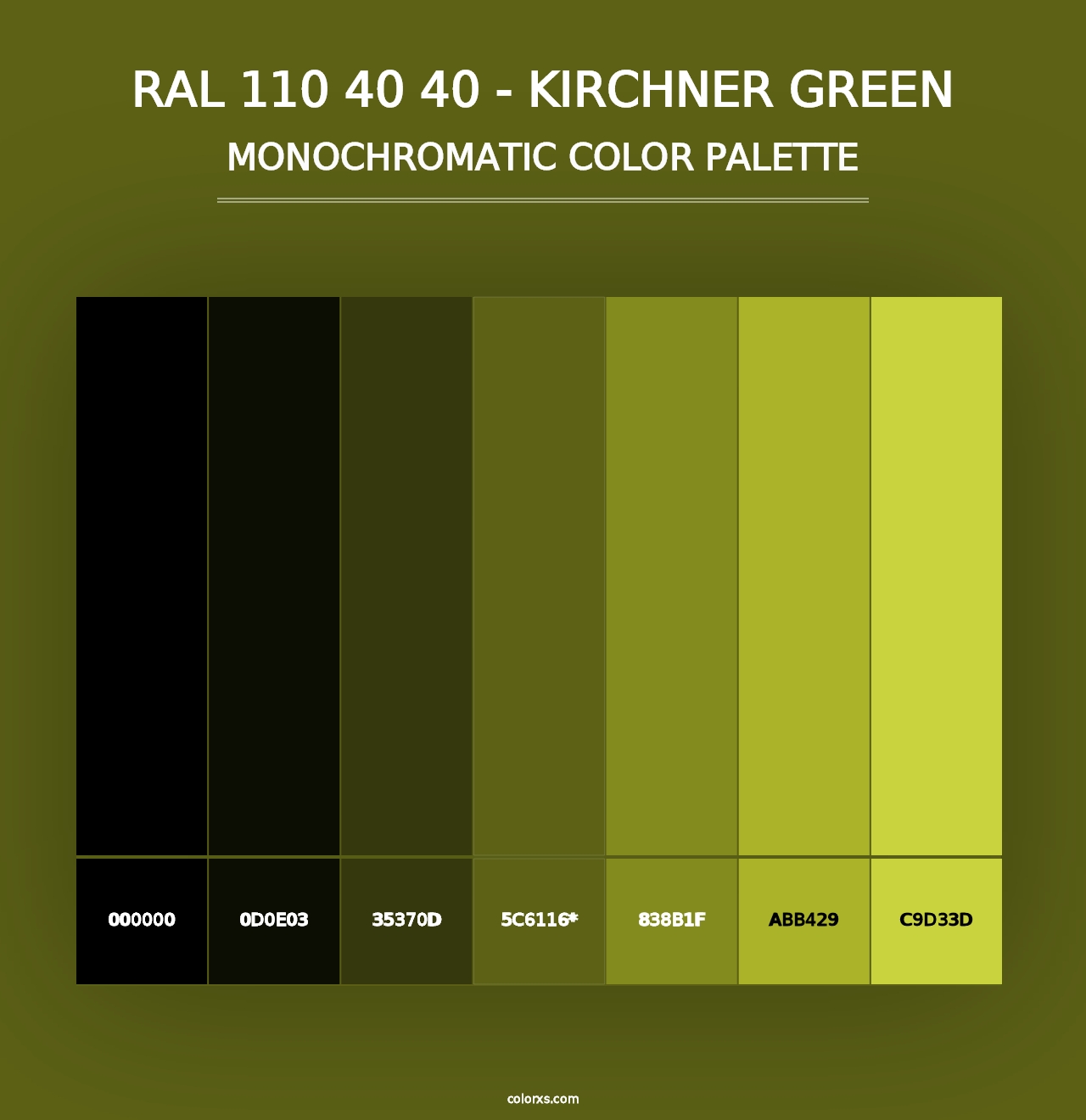 RAL 110 40 40 - Kirchner Green - Monochromatic Color Palette