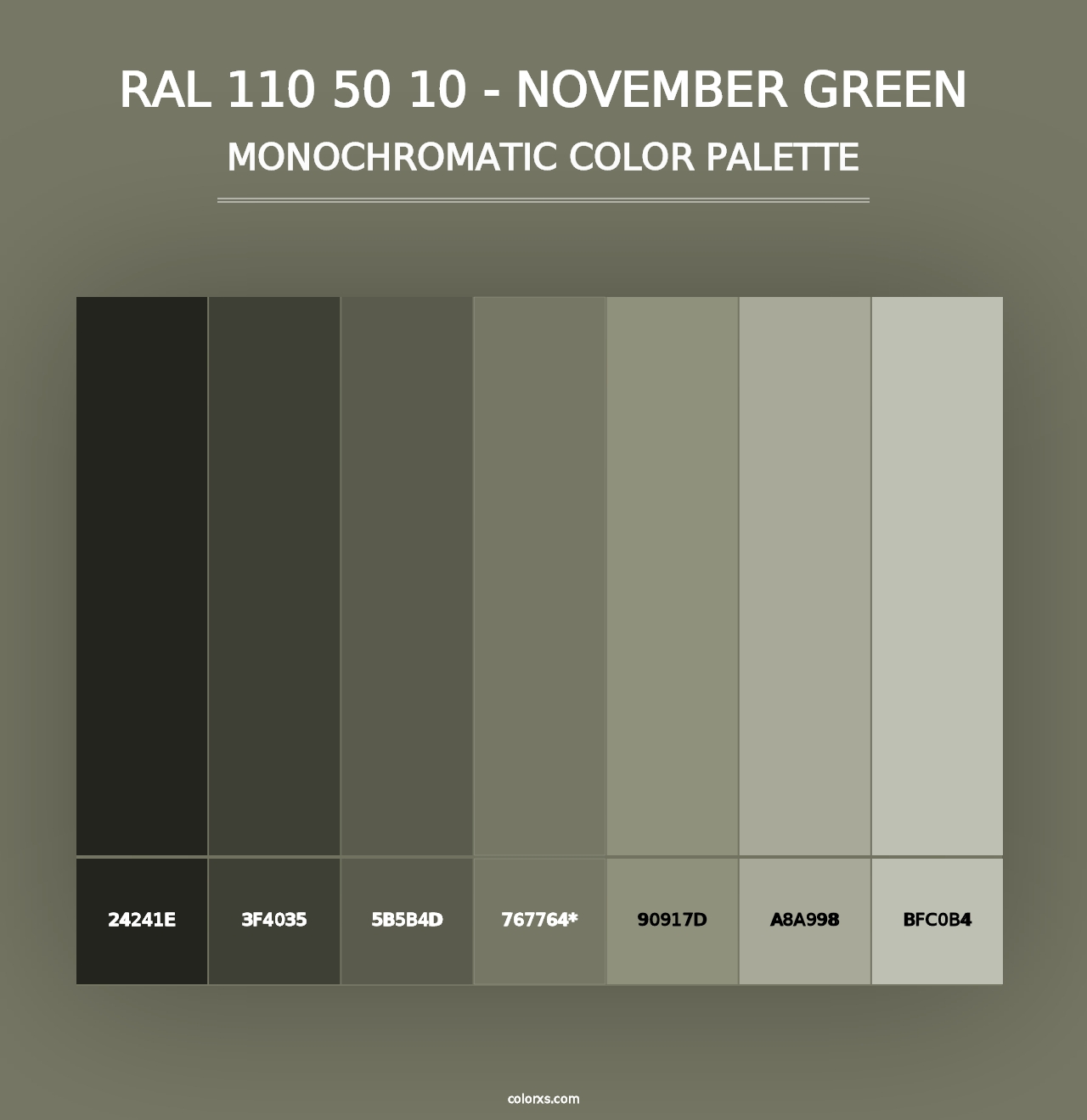 RAL 110 50 10 - November Green - Monochromatic Color Palette