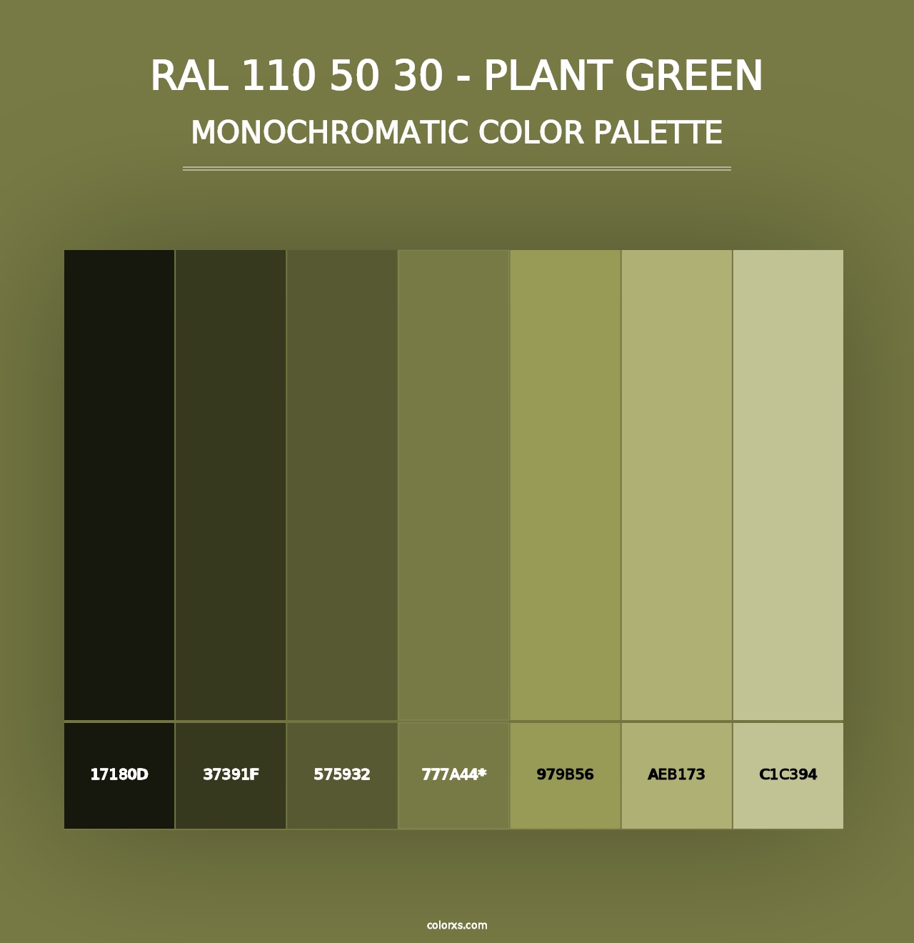 RAL 110 50 30 - Plant Green - Monochromatic Color Palette