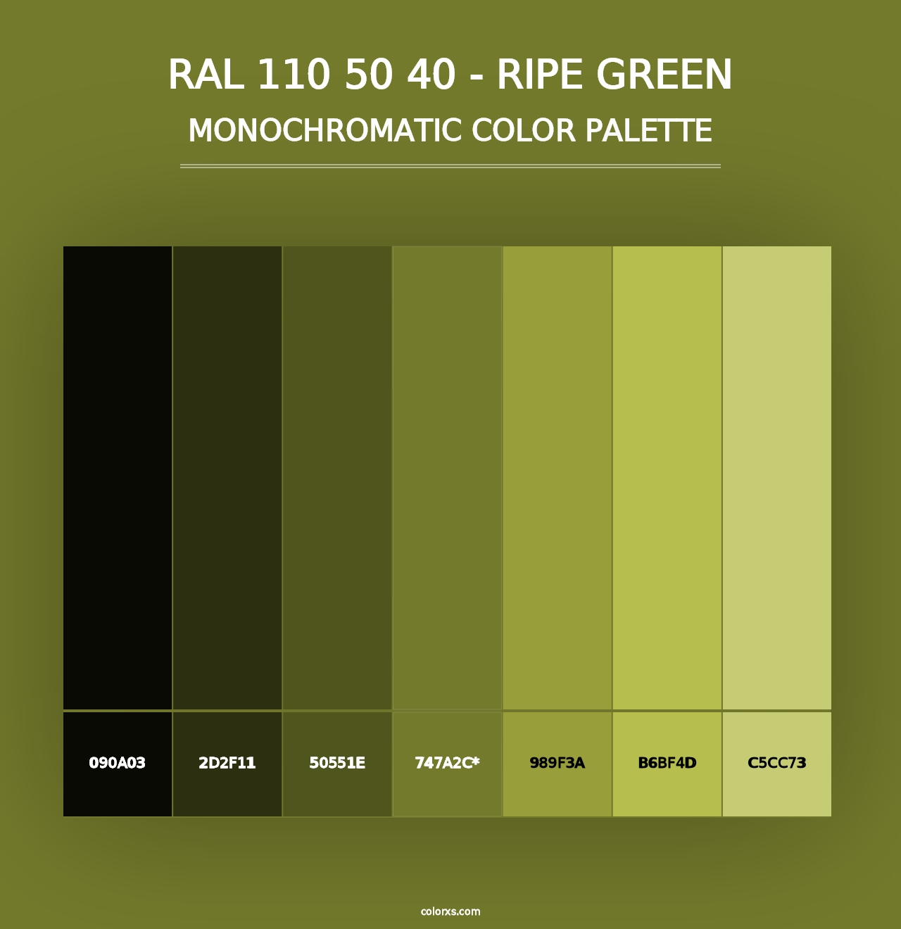 RAL 110 50 40 - Ripe Green - Monochromatic Color Palette