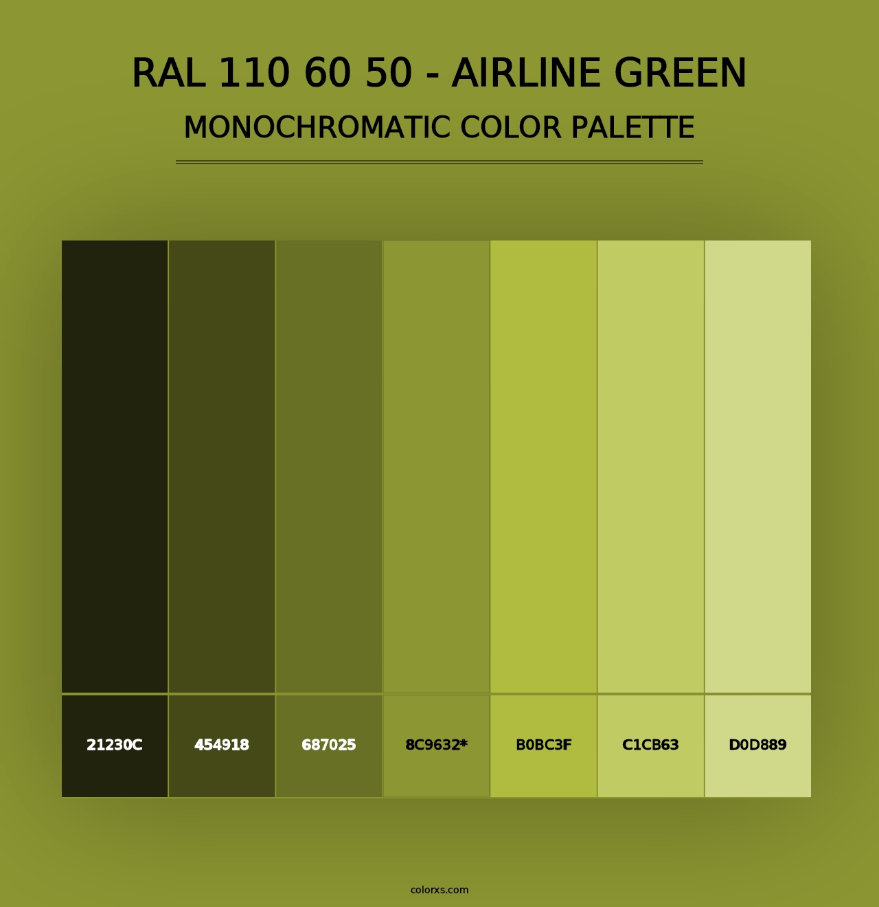 RAL 110 60 50 - Airline Green - Monochromatic Color Palette