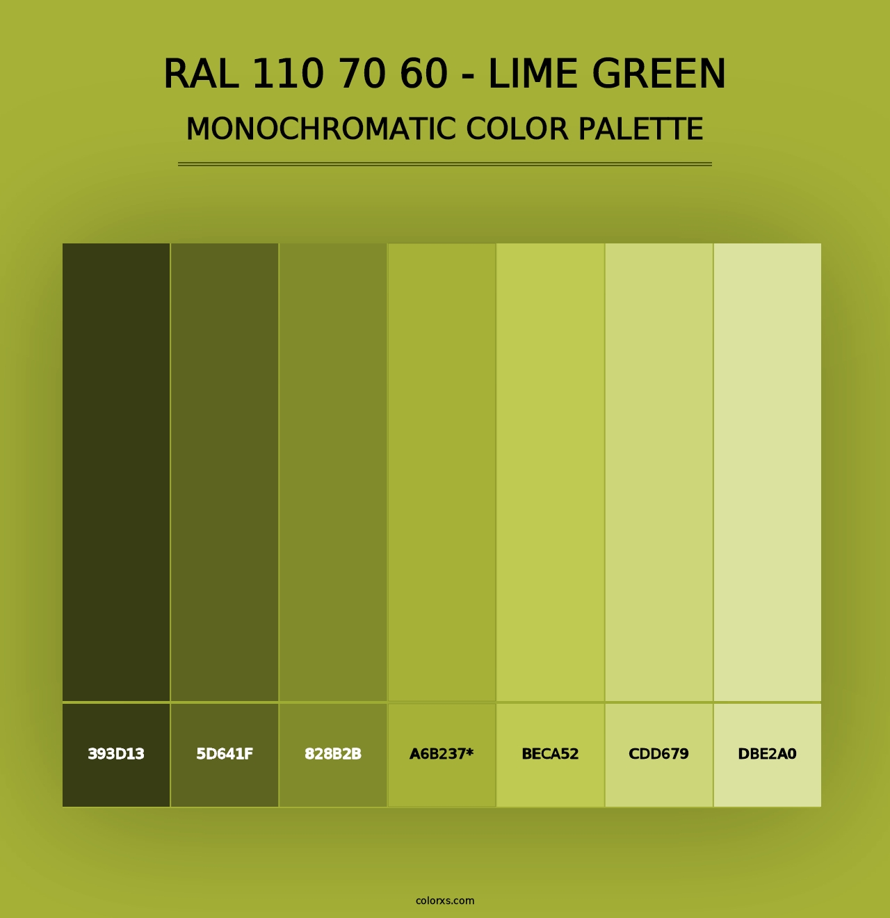 RAL 110 70 60 - Lime Green - Monochromatic Color Palette