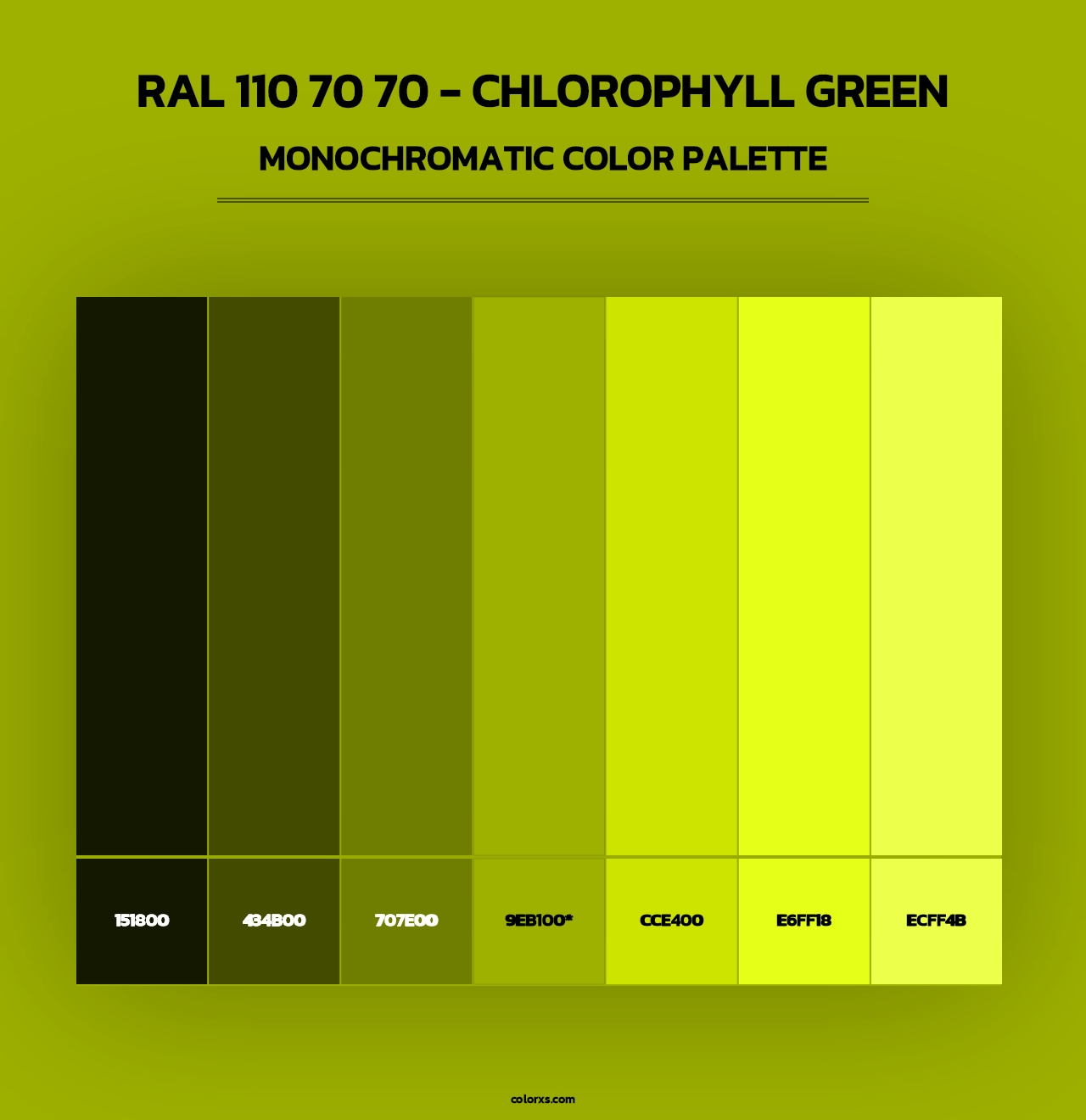 RAL 110 70 70 - Chlorophyll Green - Monochromatic Color Palette