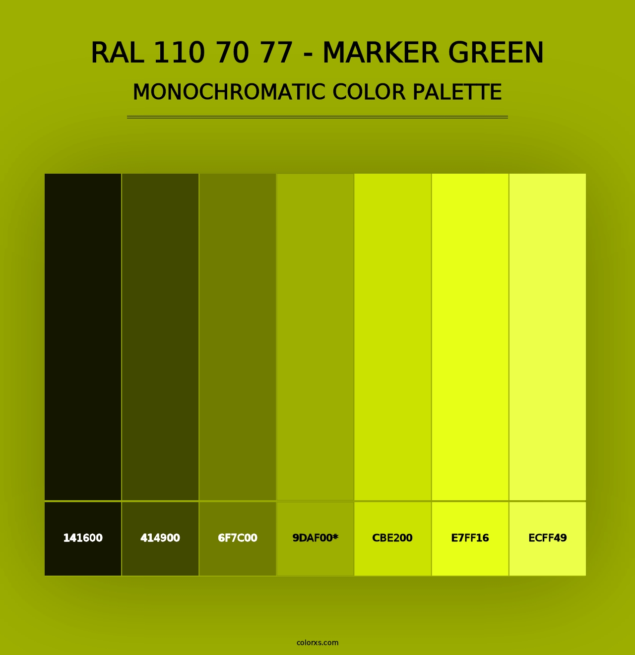 RAL 110 70 77 - Marker Green - Monochromatic Color Palette