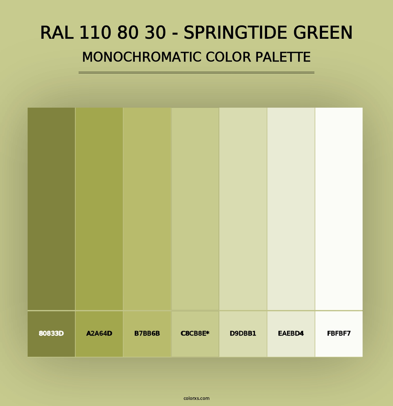 RAL 110 80 30 - Springtide Green - Monochromatic Color Palette