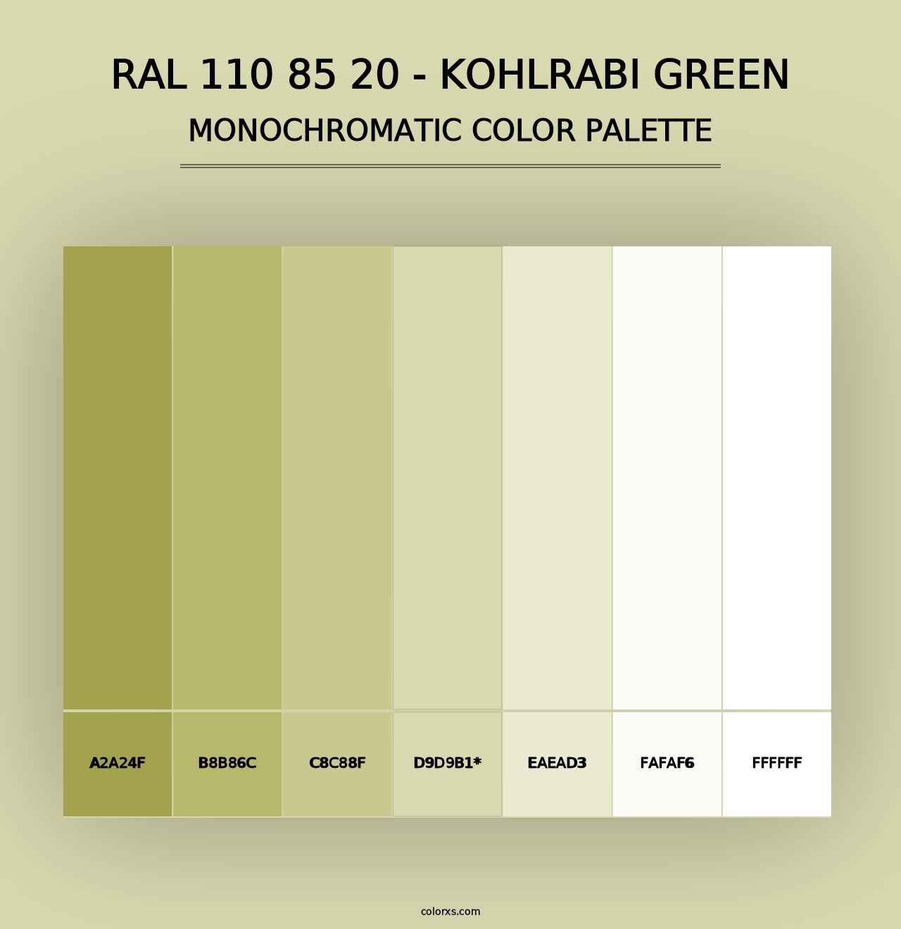 RAL 110 85 20 - Kohlrabi Green - Monochromatic Color Palette