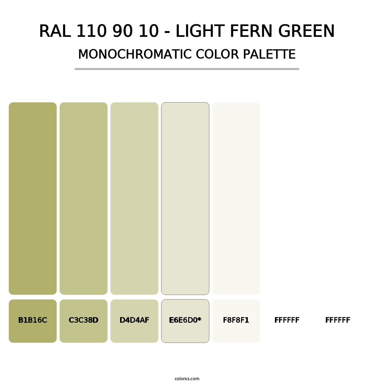 RAL 110 90 10 - Light Fern Green - Monochromatic Color Palette