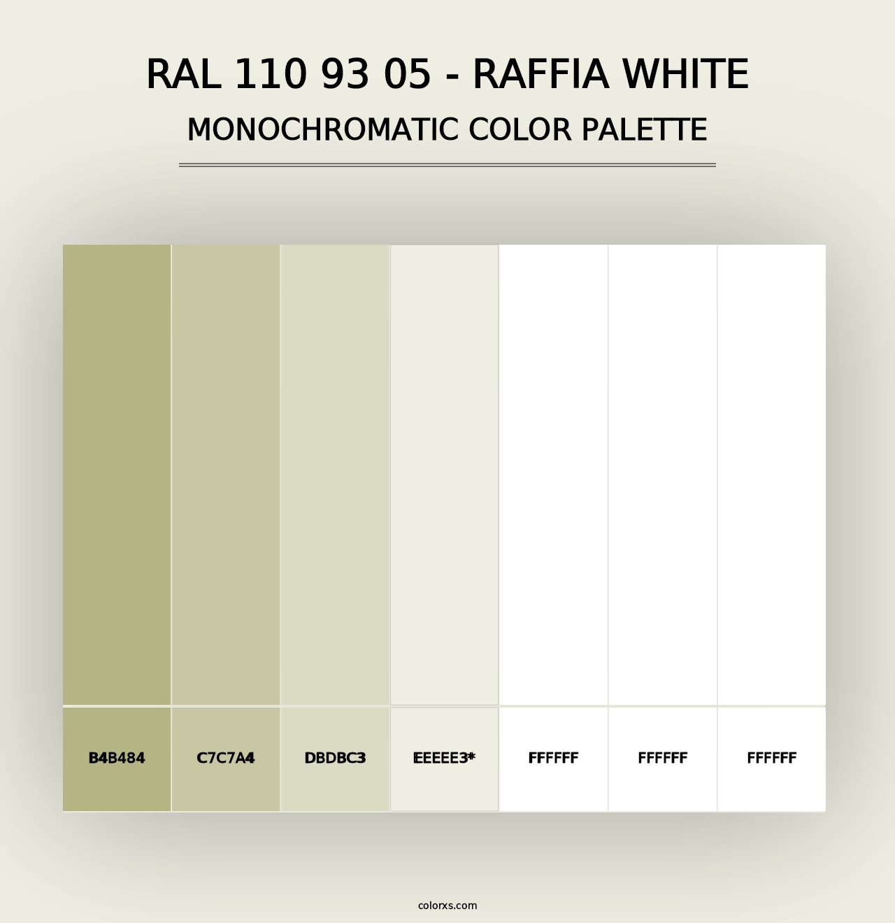 RAL 110 93 05 - Raffia White - Monochromatic Color Palette