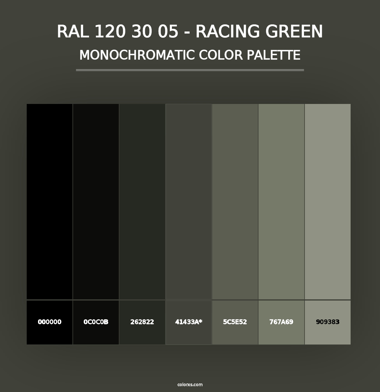 RAL 120 30 05 - Racing Green - Monochromatic Color Palette