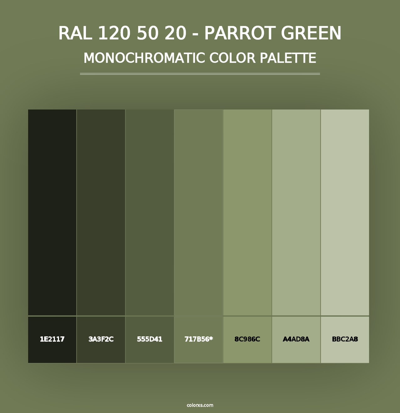 RAL 120 50 20 - Parrot Green - Monochromatic Color Palette