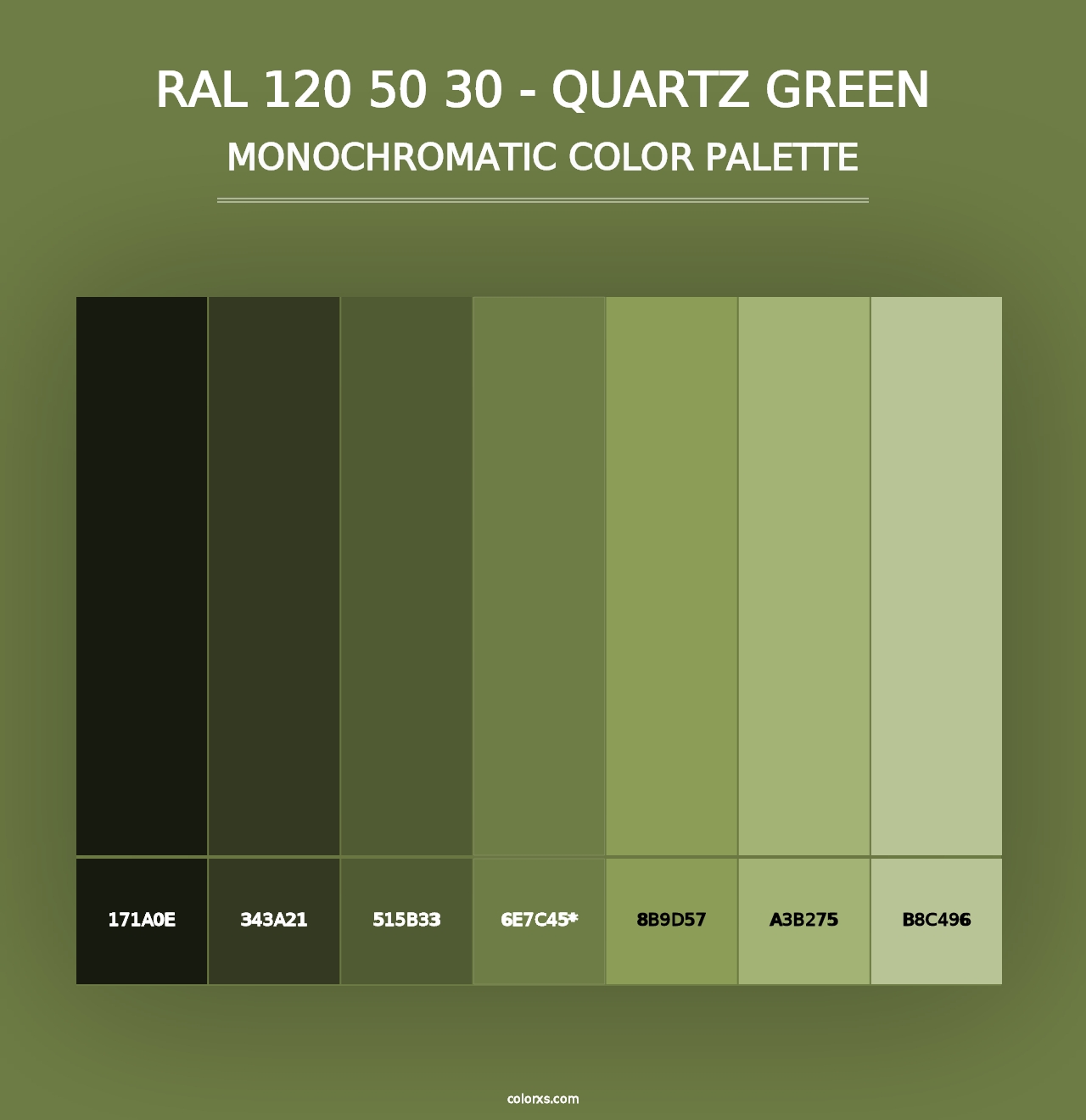 RAL 120 50 30 - Quartz Green - Monochromatic Color Palette