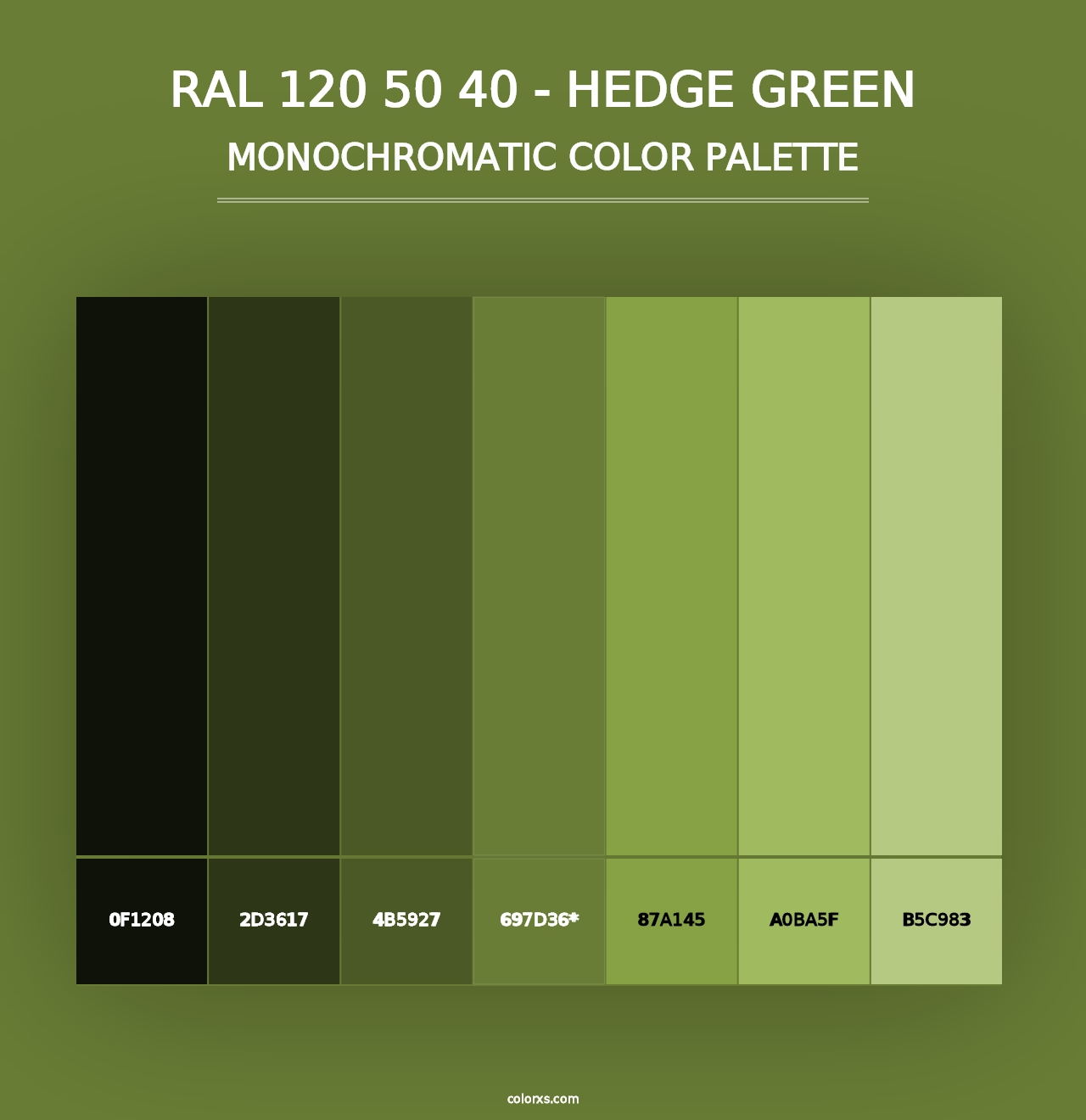 RAL 120 50 40 - Hedge Green - Monochromatic Color Palette