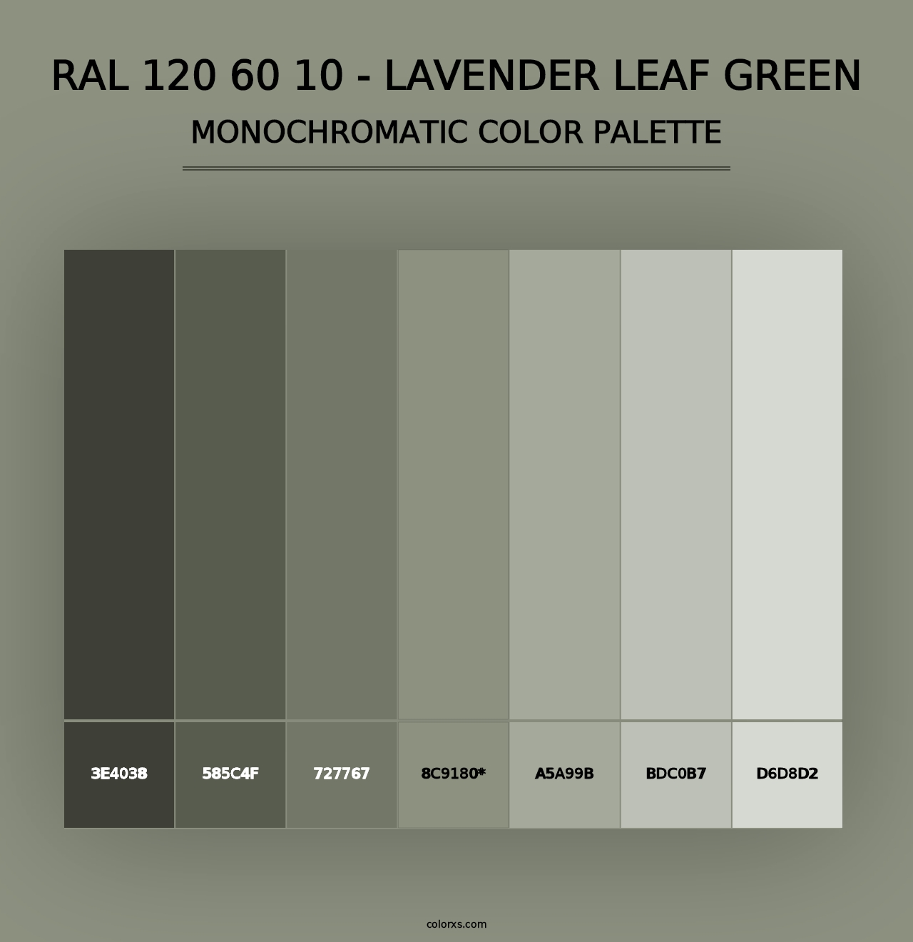 RAL 120 60 10 - Lavender Leaf Green - Monochromatic Color Palette