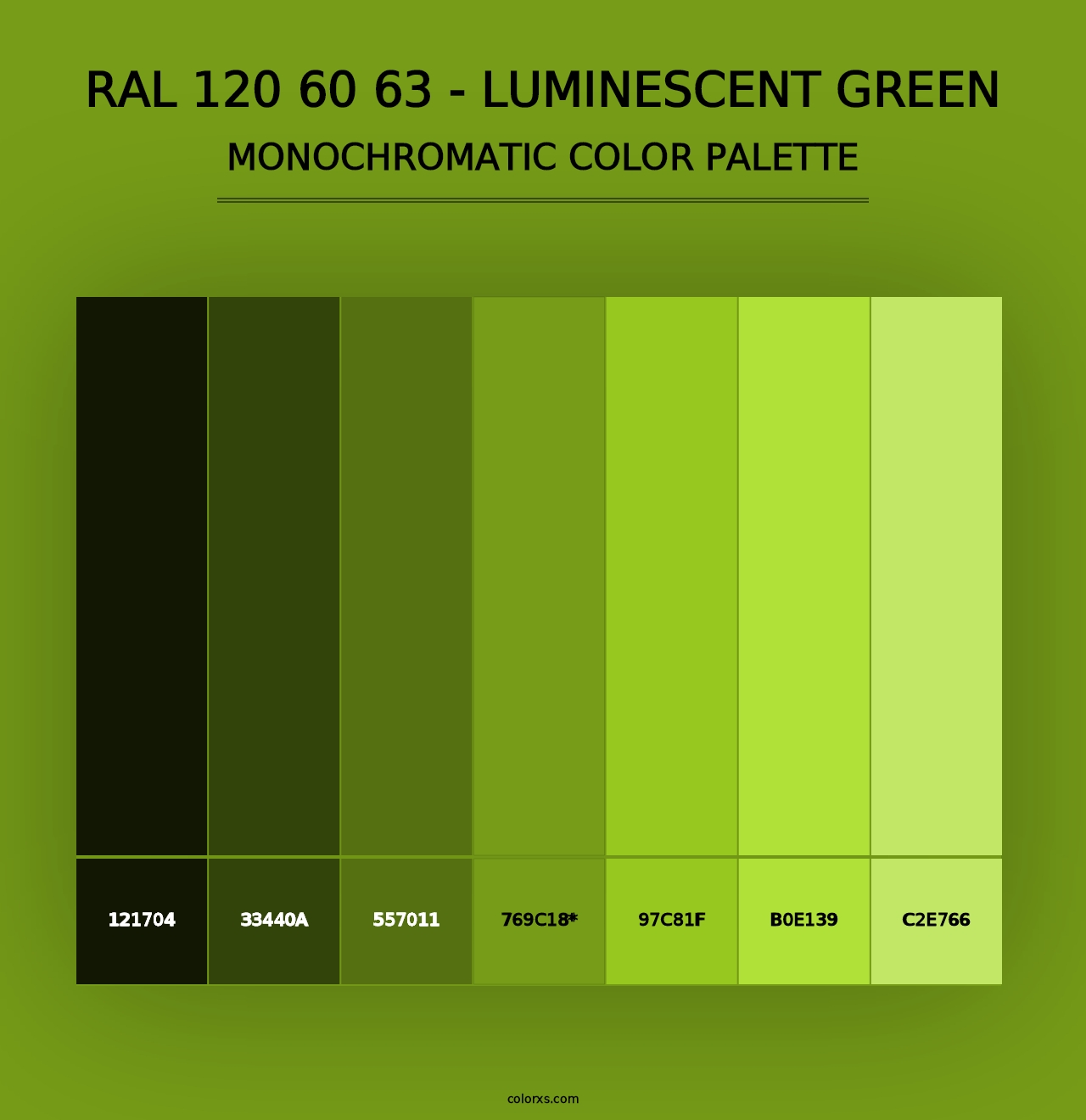 RAL 120 60 63 - Luminescent Green - Monochromatic Color Palette