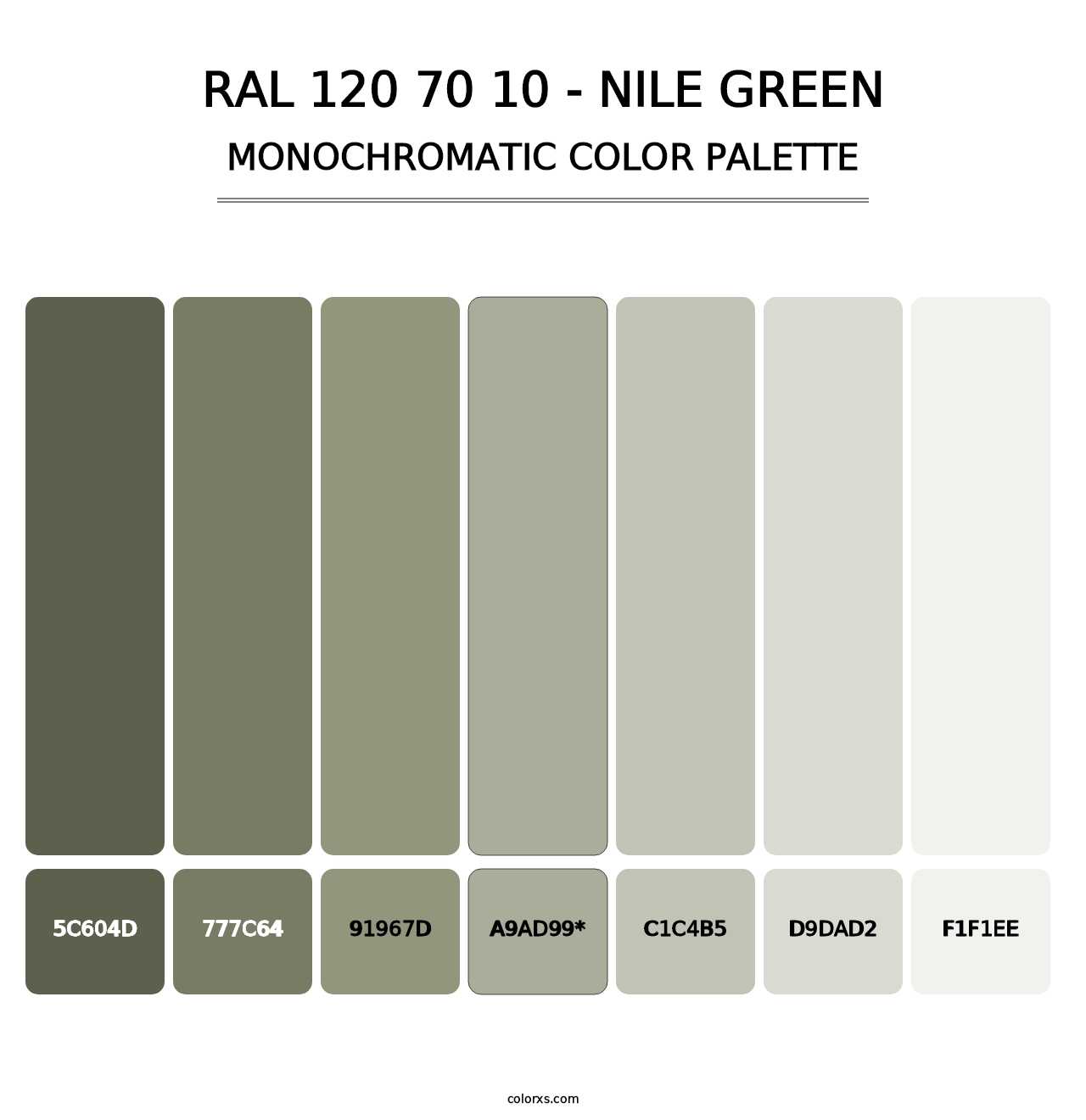 RAL 120 70 10 - Nile Green - Monochromatic Color Palette