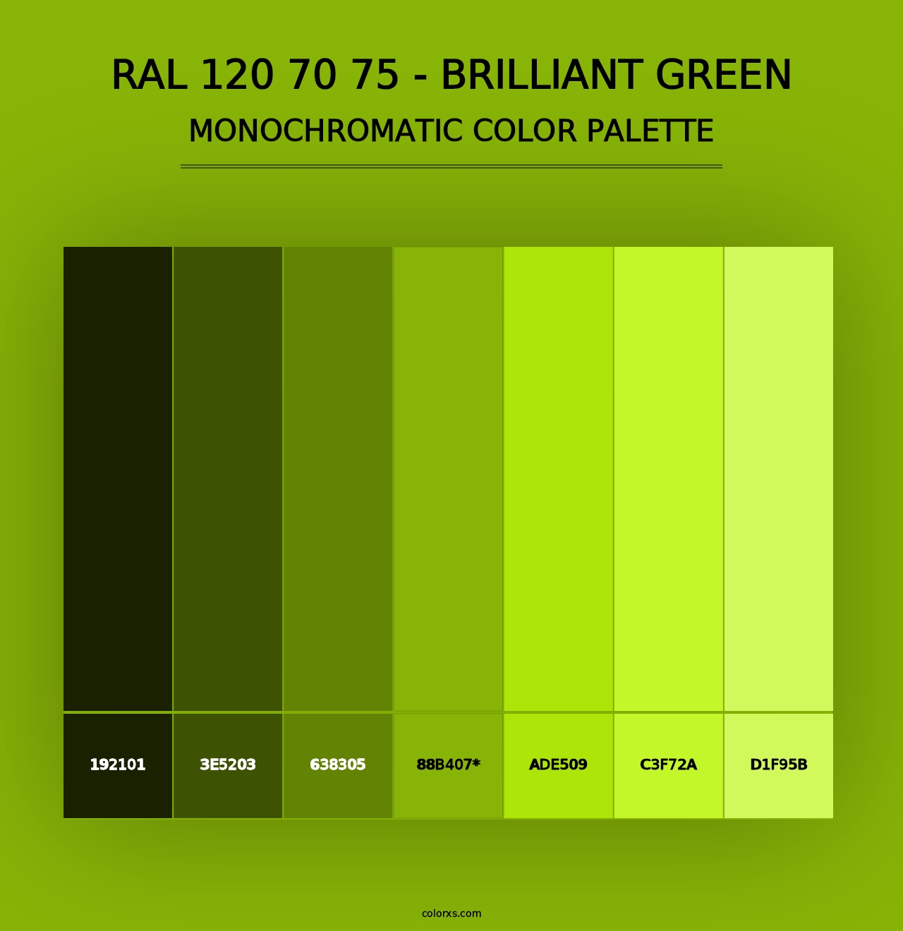 RAL 120 70 75 - Brilliant Green - Monochromatic Color Palette