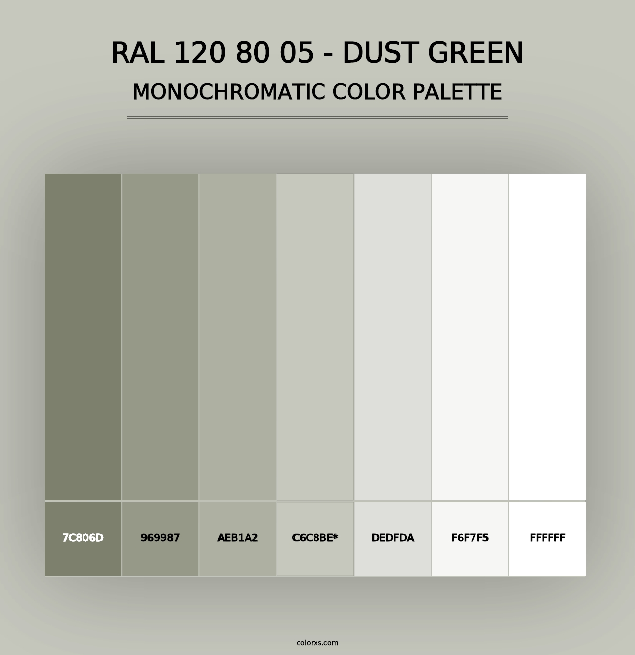 RAL 120 80 05 - Dust Green - Monochromatic Color Palette